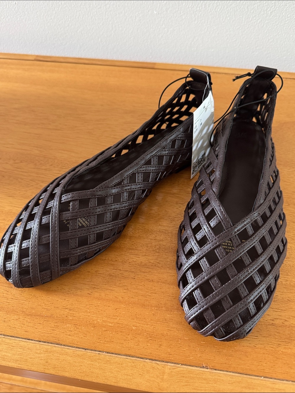 H&M Dark Brown Woven Flats. NWT
